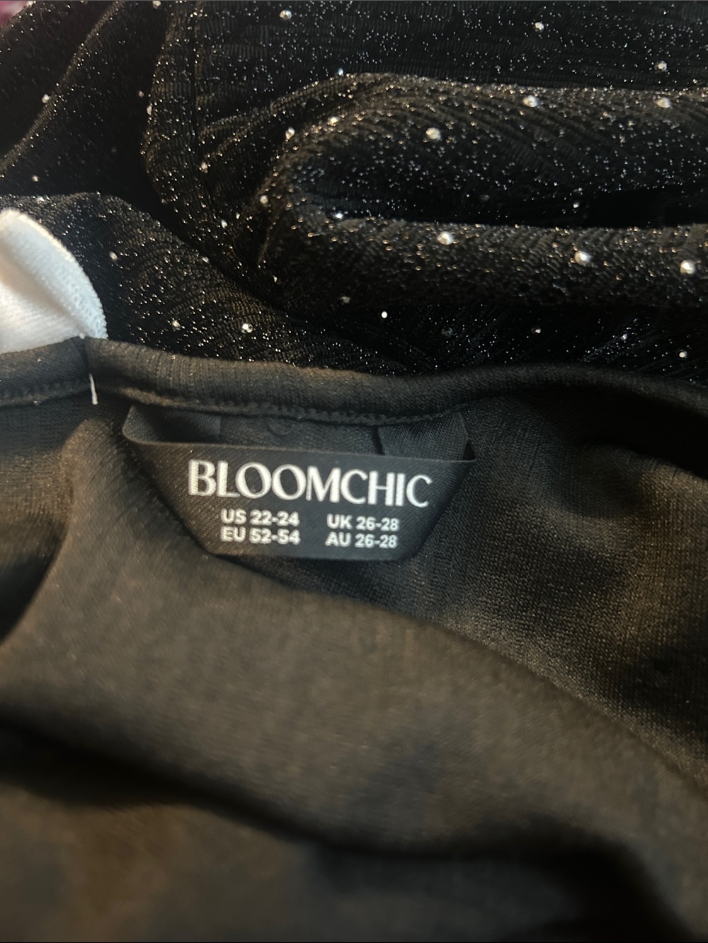 Plus Size Black Midi Dress with Silver Sparkle - Picture 4 of 5
